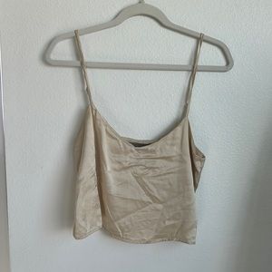 Reformation silk crop top